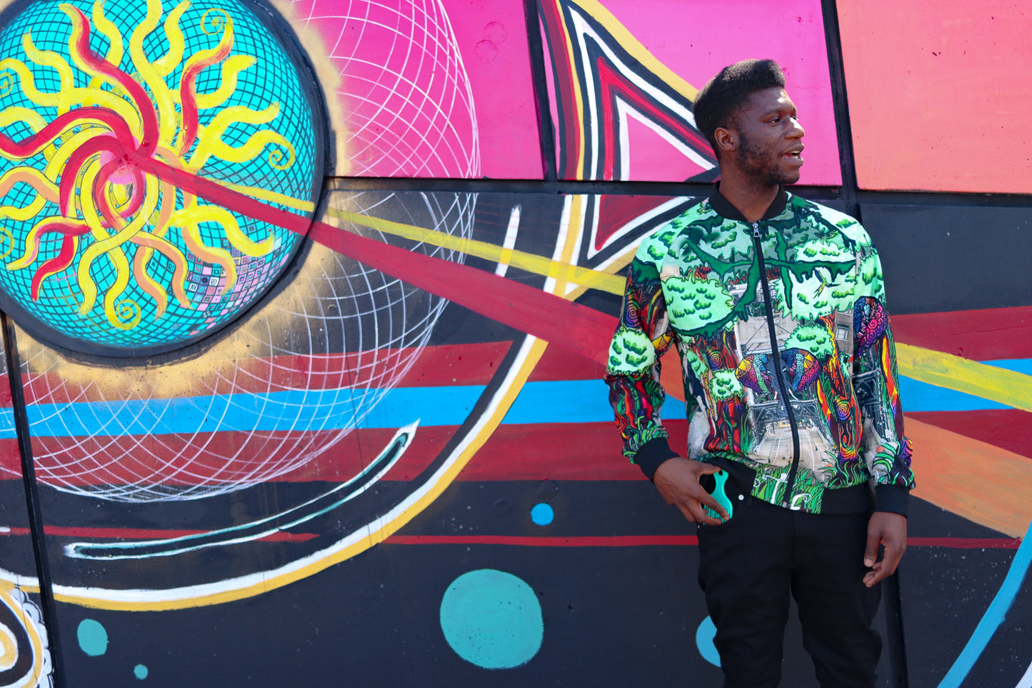 Concrete Jungle All-Over Print Bomber Jacket
