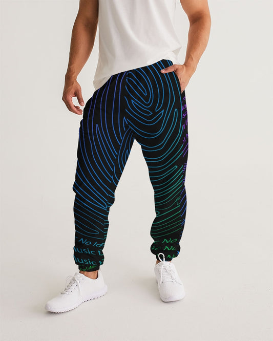 black Men's All-Over Print Track Pants