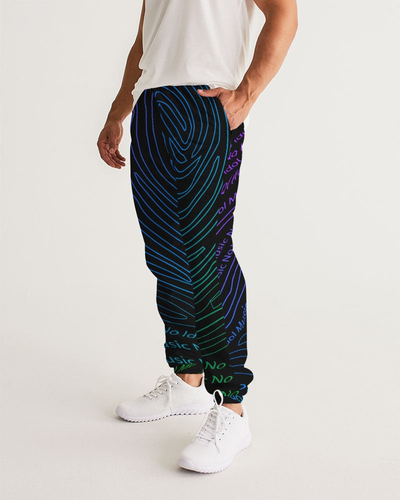 black Men's All-Over Print Track Pants