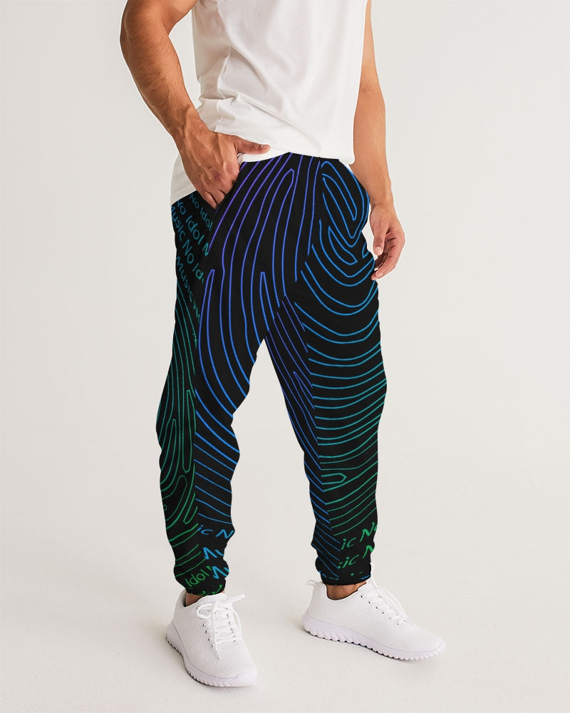 black Men's All-Over Print Track Pants